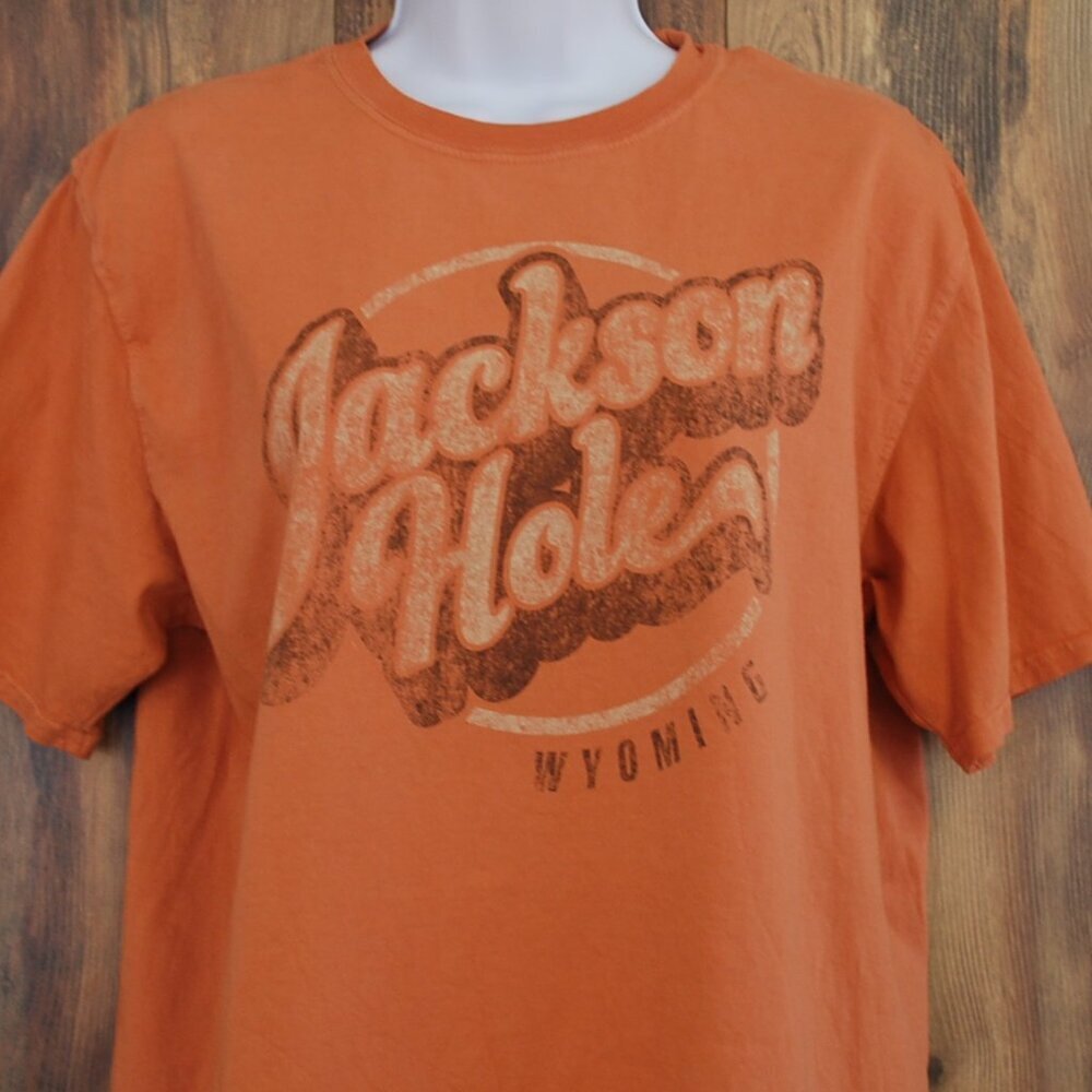 Tech Styles M Women's Tee Orange Jackson Hole Wyoming